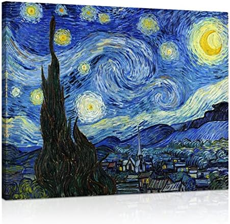 קיר קיר קיר ואן גוך: כוכבי לילה ציור נוף כוכבי רבייה עיצוב רבייה - הדפסי אמנות מפורסמים יצירות אמנות
