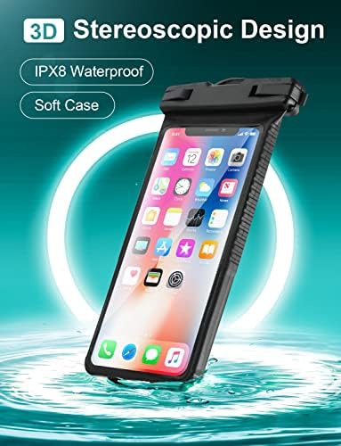 נרתיק טלפון עמיד למים אוניברסלי עם עיצוב 3 ד', מתאים לכל הטלפונים עד 6.7 ומארז טלפון עמיד למים