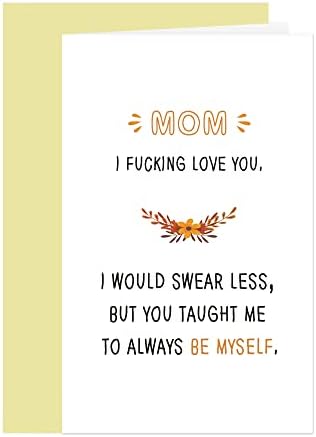 אמא, אני פשוט אוהב אותך, כרטיס יום הולדת שובב לאמא, אוהב אותך כרטיס יום האם, רק בגלל כרטיס