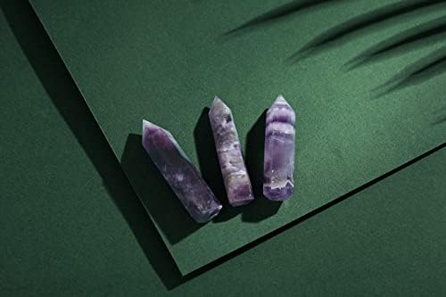 2 אמטיסט ריפוי קריסטלים שרביטים אבנים נקודת משושה אבני חן אמיתיות רייקי טבעי מדיטציה רוחנית הגנה