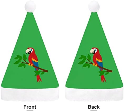 קריקטורה תוכי 1 חג המולד כובע סנטה קלאוס כובעי קצר קטיפה עם לבן חפתים לגברים נשים חג המולד חג מסיבת קישוטים