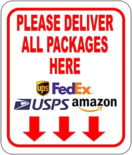אנא העבירו את כל החבילות כאן חצים שלט משלוח למנהג המסירה - הוראות משלוח לחבילות שלי מ- , FedEx, USPS,