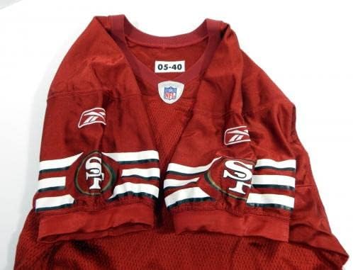 2005 משחק סן פרנסיסקו 49ers ריק הונפק אדום ג'רזי 40 DP34680 - משחק NFL לא חתום בשימוש בגופיות