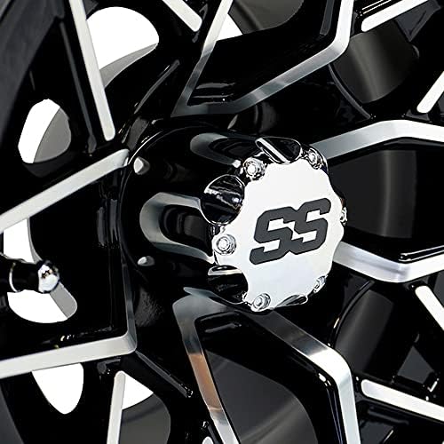 רד הוק טיר-רקס379 גלגל גימור מבריק במכונה, שחור, 10 על 7 וכו ' -25 עגלות גולף