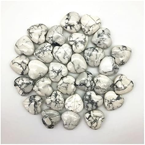 Seewoode AG216 1PC טבעי לבן טורקיז טורקיז מלוטש אבני קריסטל בצורת לב ריפוי עיצוב מתנה אבנים טבעיות ומתנות