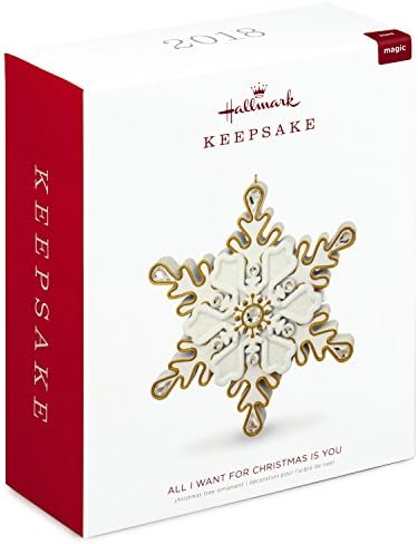 קישוט לחג המולד של Hallmark Keepsake לשנת 2018 מתוארך, כל מה שאני רוצה לחג המולד הוא אתה מריה קארי פתית שלג
