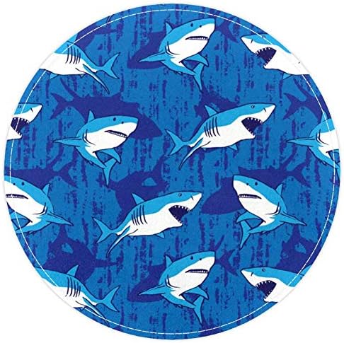 Heoeh הכריש הכחול חיה מתחת למים, שפשפת לא להחליק 15.7 שטיחי שטיחים שטיחי שטיחים לילדים לילדים חדר שינה חדר