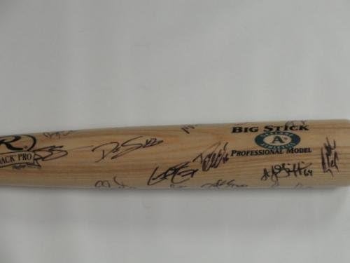 קבוצת אתלטיקה של אוקלנד 2013 חתמה על טאן באט יואניס ספסדס קולון Reddick A - עטלפי MLB עם חתימה