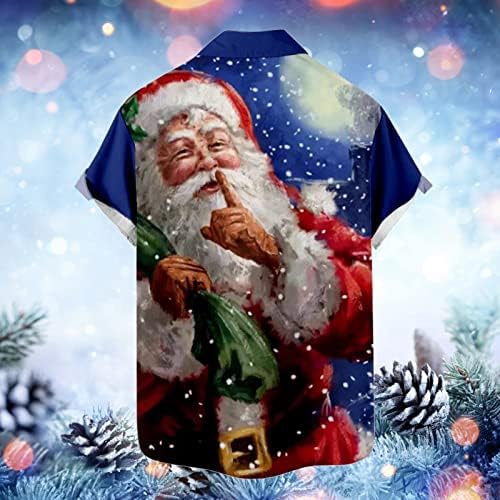 חולצות חג מולד xxbr לגברים, מצחיק 3D חג המולד סנטה קלאוס מודפס צמרות מודפס