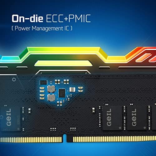 GEIL POLARIS RGB DDR5 RAM, 32GB 5200MHz 1.25V, AMD תואם, DIMM ארוך זיכרון שולחן עבודה מהיר,