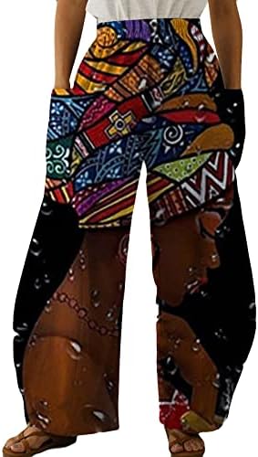 מכנסי רגל רחבים של Ekiyvo לנשים מכנסי Boho בנוכחו מכנסיים בגודל פלוס מכנסי פאלאצו זורמים עם כיסים