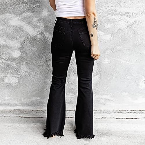 מכנסי ג'ינס ברגליים ישרות לנשים מזדמנים רופפות אמצע מותן אמצע המותניים המשיכה באורך קרסול בג'ינס