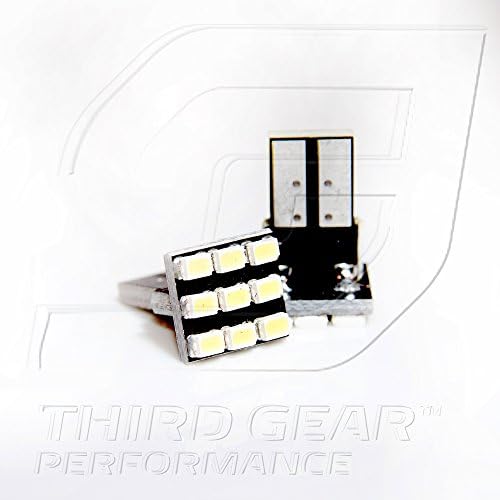 TGP T10 לבן 9 LED SMD לוחית רישוי נורות נורות נורות 2009-2012 תואמות לינקולן MKS