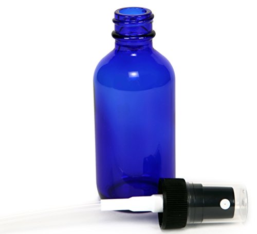 בקבוקי זכוכית ויוופלקס 2 אונקיות, עם מרססי ערפל עדינים שחורים, כחול קובלט, 12-ספירה