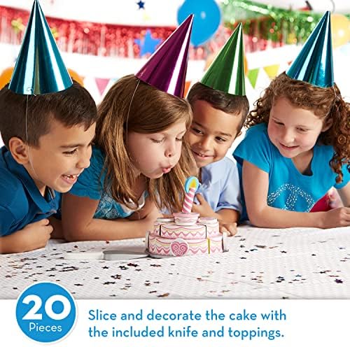מליסה & דאג משולש שכבה מסיבת עוגת עץ לשחק מזון סט-יום הולדת עוגת להעמיד פנים מזון לשחק סט לפעוטות,