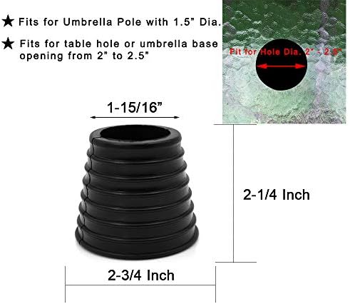 מטריית פטיו של DGQ מטריית חרוט מטרייה תקע טריז לפתיחת חור שולחן פתיו 2-2.5 אינץ '
