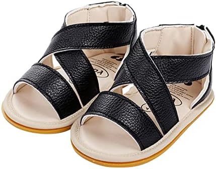 תינוקות בני בנות בוהן פתוח מוצק נעליים ראשון הליכונים נעלי קיץ פעוט שטוח סנדלי פעוט 4