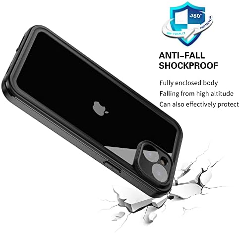 מארז אטום למים של פינגטקור לאייפון 14 פלוס, הגן על הטלפון שלך מפני מים, אבק ונזקי זעזועים ברורים