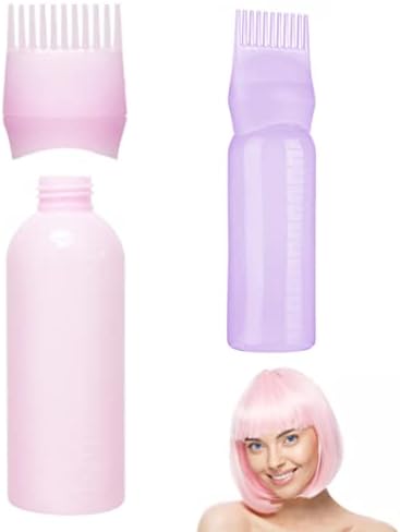 2 יחידות שיער צבע מברשת בקבוק שורש מסרק המוליך בקבוק מסרק שיער צבע בקבוק עם בוגר בקנה מידה סלון בית