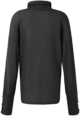סוודר סוודר שמנמן לנשים כפתור שרוול ארוך שרוול ארוך חולצה תחתונה סריגה אופנה חורפית 2022