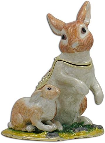 Bestpysanky Bunny Family תיבת תכשיט 3.25 אינץ '