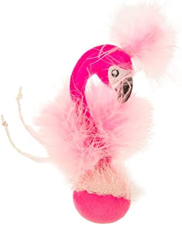 Petlinks Happynip Frisky Flamingo Sound Sound צעצוע חתול, מכיל Silvervine & Catnip, מופעל על