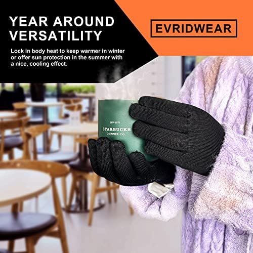 Evridwear משי טבעי סרוג סרוג הגנה מפני UV היפואלרגנית לריצה, אופניים, אופנועים, כפפת נהיגה