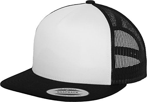 פלקספיט קלאסיקות נהג משאית רטרו בציר בייסבול כובע, פארבה: שחור / לבן / שחור