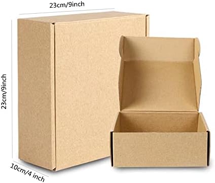 קופסאות משלוח מארז 9 על 9 על 4 אינץ ' של 20 קופסאות קרטון גלי גלי חום לאריזת משלוח לעסקים קטנים