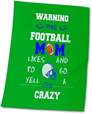 אזהרה 3 אזהרה את הכדורגל הזה אמא ​​אוהבת להשתגע כחול וירוק - מגבות