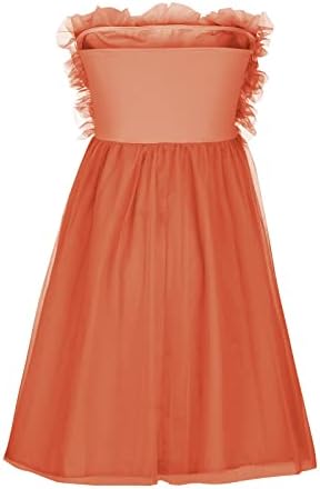 שמלת נשף קצרה של טולי נפוח לנשים סטרפלס רשת יום הולדת שמלות פיות צבעוניות צבעוניות שמלות קוקטייל פרוע
