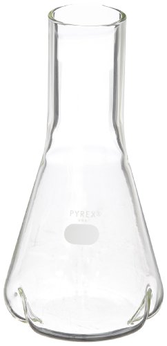 Corning Pyrex Borosilicate Glass DeLong Shaker בקבוק ארלנמאייר עם בללים עמוקים במיוחד, יכולת 250 מל