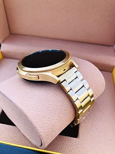 Custom De Billas Lux 24K מצופה זהב 46 ממ סמסונג גלקסי שעון 4 להקת זהב אפור מלוטש