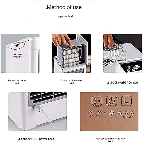 ISOBU LILIANG--מקררים אידוי מיני מאוורר קירור אוויר USB, מאוורר מזגן נייד, 3-in-1 MINI שולחן עבודה קירור אוויר/אדים/מטהר