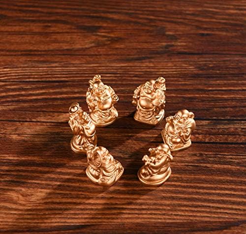 Brabud 1 '' זהב צוחק בודהה פסלונים קולקציית מתנה משרד בית שולחן כתיבה שולחן פרחים עציץ פסל סט