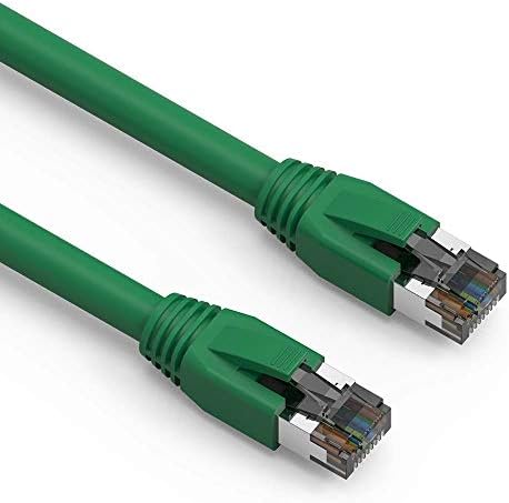 Accl ​​25ft Cat.8 S/FTP Ethernet Network Cable Green 24AWG, 10 חבילה