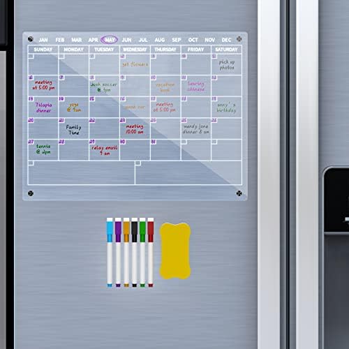 לוח לוח מחיקה יבש אקרילי יבש למקרר למקרר, לוח מתכנן קניות של ארוחות שבועיות ניתן לשימוש חוזר למקרר,
