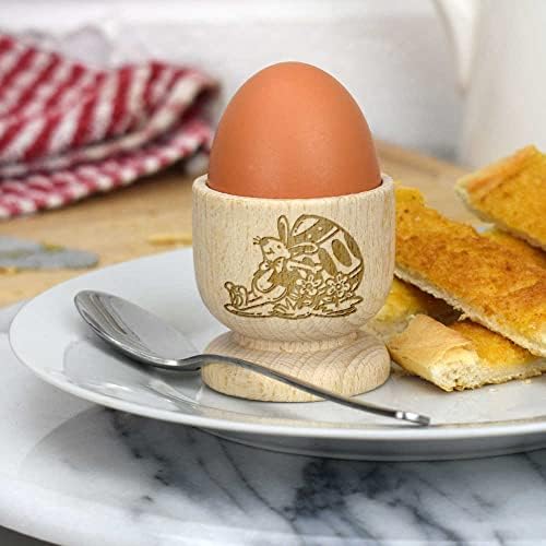 אזידה 'ארנב וביצת פסחא ענקית' כוס ביצה מעץ