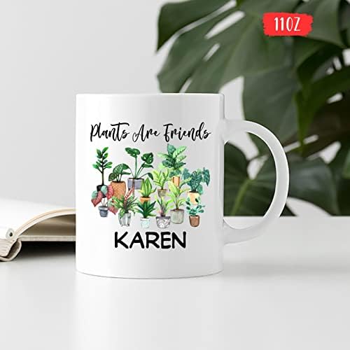 צמחים הם חברים ספל, אישית צמחים ספל, גינון מתנה עבור גן מאהב, מותאם אישית צמחים קפה ספל עם שם מתנה עבור נשים