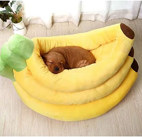 מיטות כלבים בצורת בננה צהובה, קן כרית שינה עמוקה ועמוקה, מתאימים לחתולים וארנבים של כלבים קטנים,