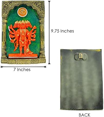 Vedic Vaani Five Face Panchmukhi Lord Bajrangbali קיר מסגרת תלויה עם קטורת Panchmukhi Hanuman