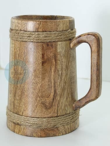 ספל בירה מעץ Rynass - טנקארד אייל בעבודת יד - כולל שק מתנה מימי הביניים