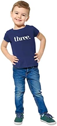 מסיבת יום הולדת בת 3 חולצת טריקו פעוט ילד מספר שלוש תלבושת חולצה 3 של יום שלישי בכחול