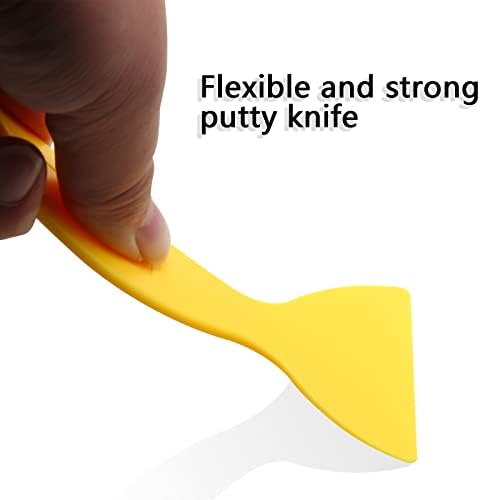 12 יחידות פלסטיק מרק סכין סט, סכין מרק סכיני פלסטיק צבע מגרד תיקון סכין עבור סתימת חרים תיקון מדבקות