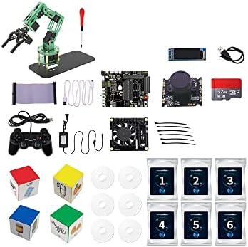 ערכת סוגר זרוע רובוטית Raspberry Pi 4B זרוע רובוטית חכמה, מכונית DIY Electronic Kit AI DOF רובוט למבוגרים