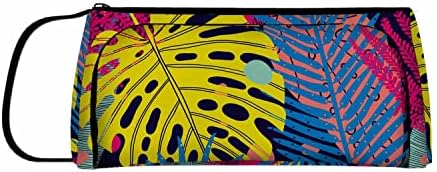 ניקוקי עלים דקלים צבעוניים תיק קוסמטי לנשים, עץ החוף הטרופי ג'ונגל פלאנט אמנות איפור איפור קטן כיס