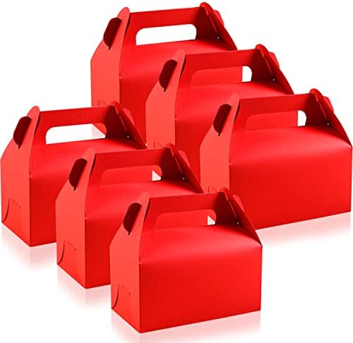 30 יחידות קופסאות פינוק גמלון, קופסאות טובות קטנות קופסאות טובות מסיבה אדומה קופסאות קרטון נייר קראפט קופסא מתנה