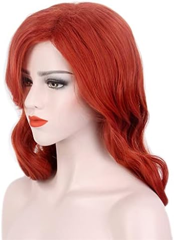 נשים סקסיות אירופאיות ואמריקאיות פאת כיסויי ראש באלכסון מחולק אדום מתולתל שיער גלים גדולים
