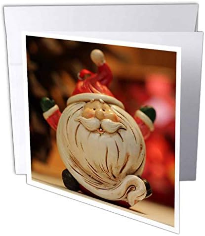 3רוז צילום מקרוב של קישוט סנטה קלאוס מענג ועגול. - כרטיס ברכה, 6 על 6 אינץ