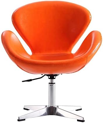 טור מ 'פטל אמצע המאה מודרני סלון עגול מושב עור מבטא כיסא, 22, סט של 2, קלמנטינה